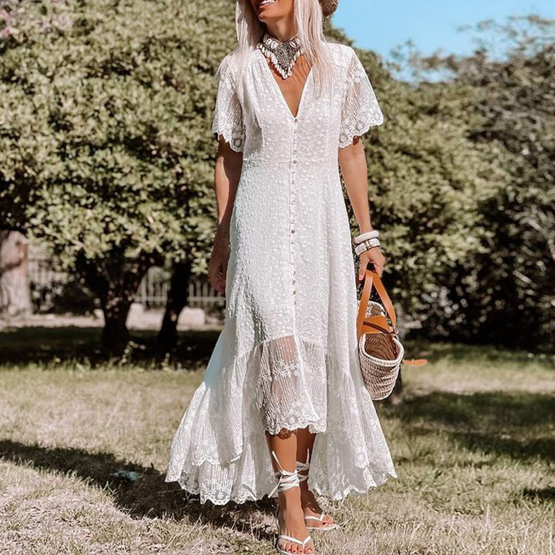 Berte | Boho Kleid mit Spitze für Damen