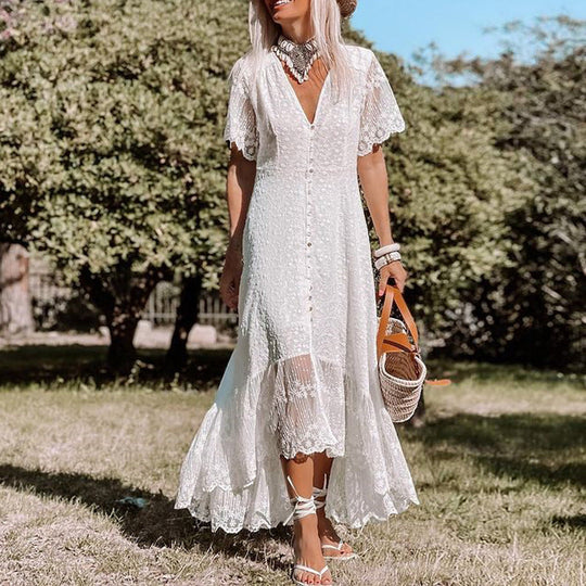 Berte | Boho Kleid mit Spitze für Damen