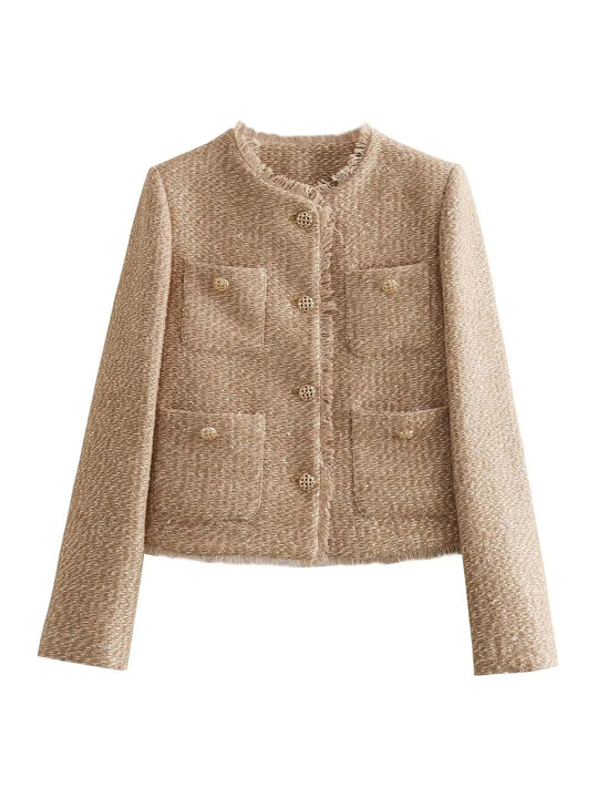 Tweed Jacke mit Strukturierter Form für Damen