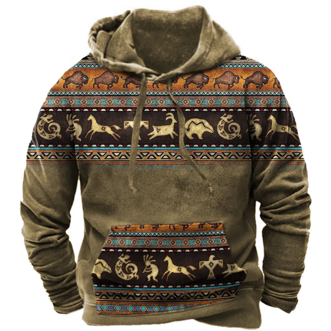 Warmer Kapuzenpulli mit Print für Herren