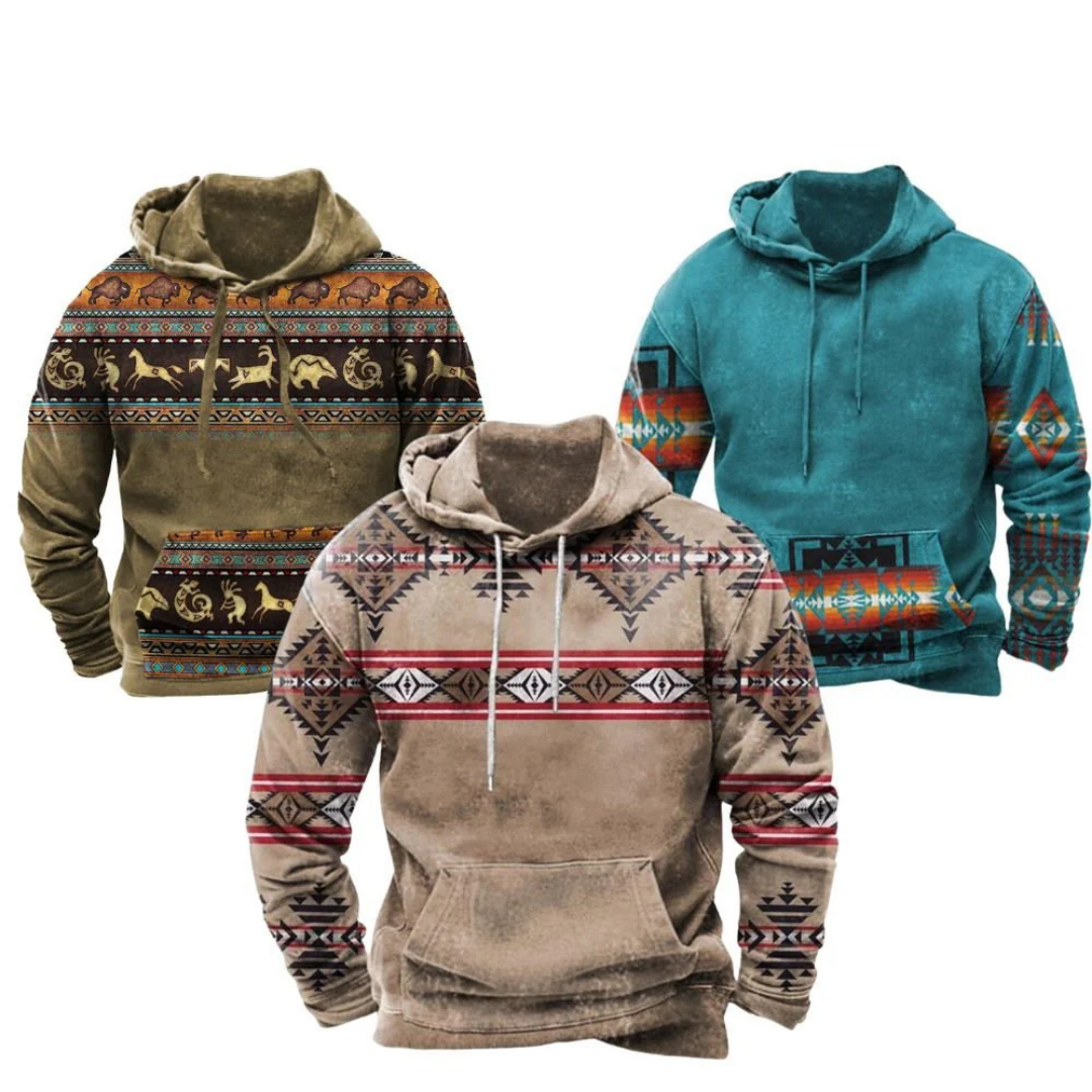 Warmer Kapuzenpulli mit Print für Herren