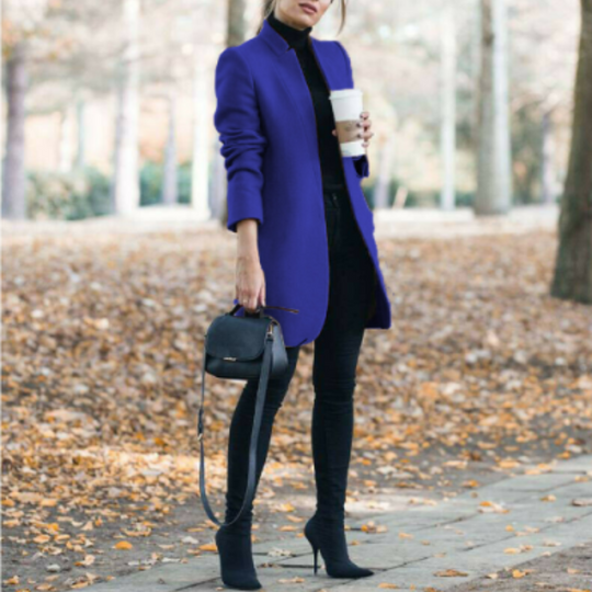 Wollmix Mantel Stehkragen für Damen