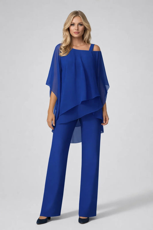 Zara Women's Elegant Set – Airy Layered Top with Chic Trousers 0