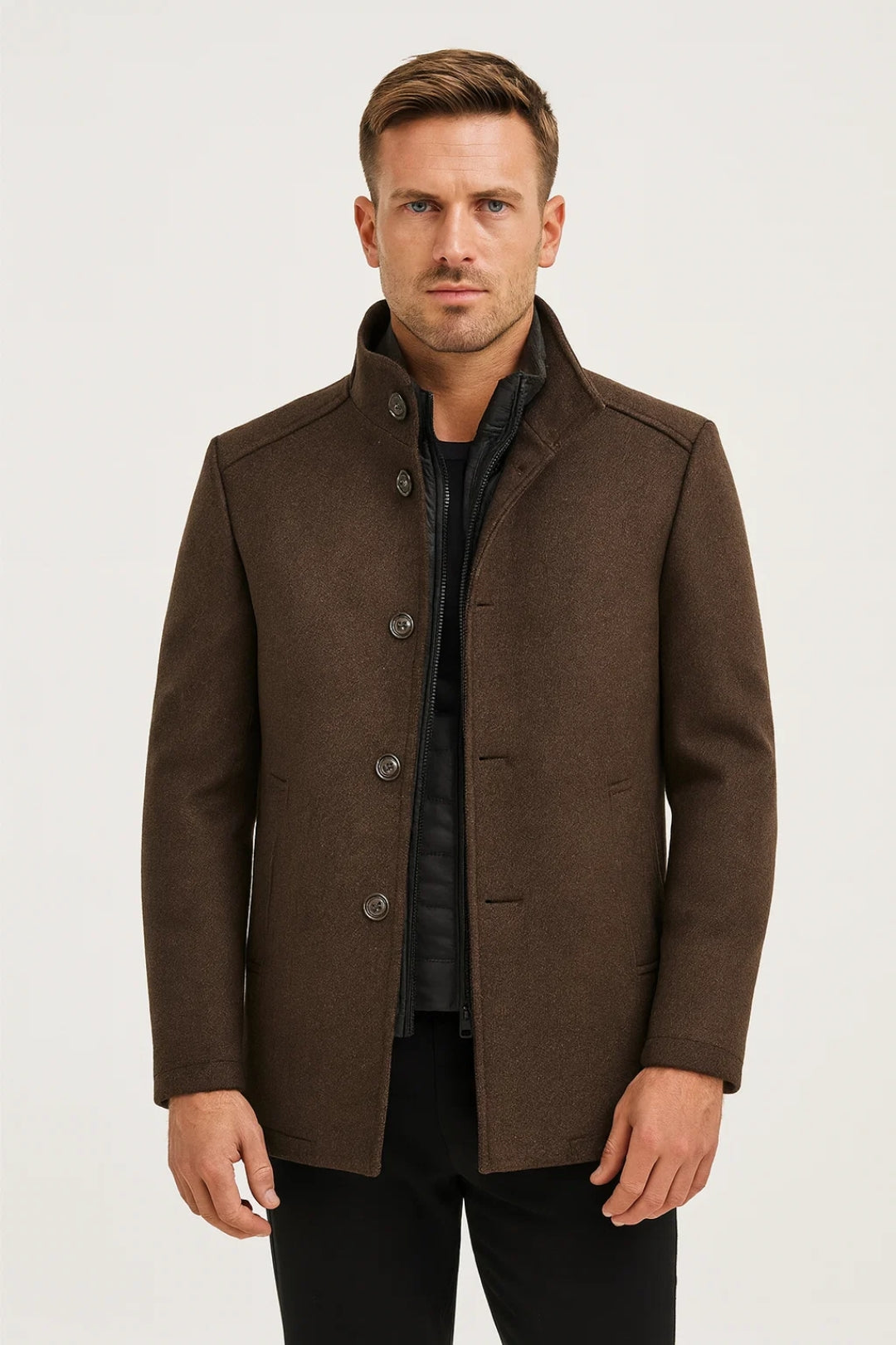 Zento Herrenjacke Winter – Eleganter Knopfverschluss für Stil 0