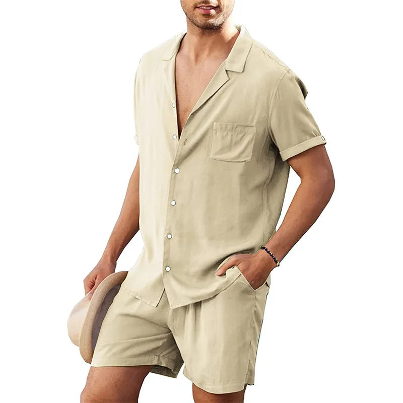 Zesty Men's Linen Shirt Set – Breathable Comfort for Summer Fun 10