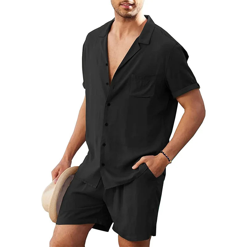 Zesty Men's Linen Shirt Set – Breathable Comfort for Summer Fun 3