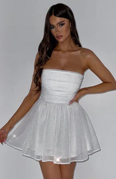 Zesty Women's Glitter Tulle Mini Dress – Playful Elegant Party Outfit 7