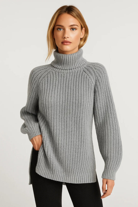 Zesty Women's Oversized Sweater – Cozy Turtleneck for Winter 0