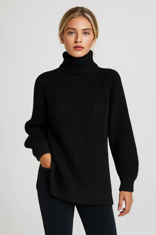 Zesty Women's Oversized Sweater – Cozy Turtleneck for Winter 1