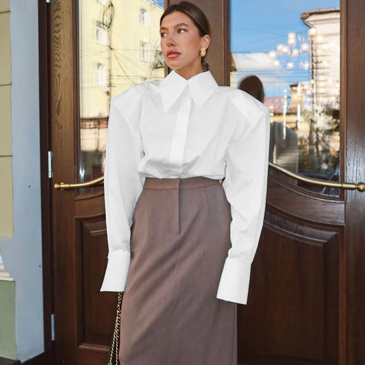 Zyla Women's Elegant Blouse – Chic Puff Sleeve Office Top 2