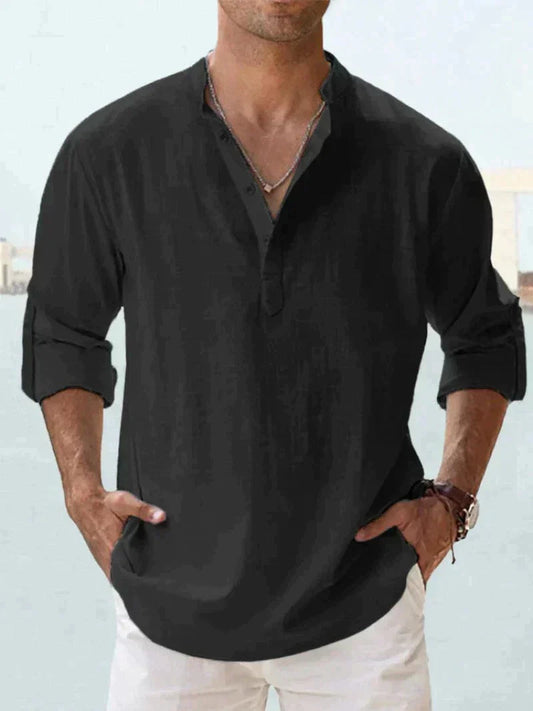 Zylo Men's Linen Shirt – Breathable Slim Fit for Everyday Comfort 1