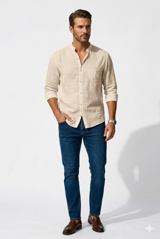 Zylo Men's Shirt – Lightweight Linen Blend for Comfort and Style 0