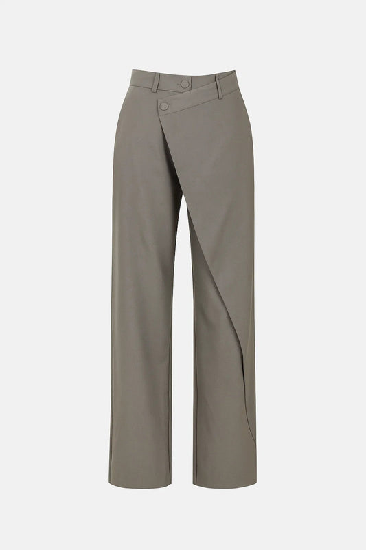 Zyra Women's Trousers – Unique Asymmetrical Design for Chic Workwear 0