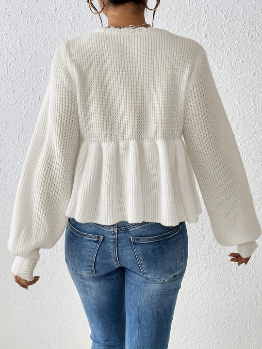 Bannette | Drawstring-Pullover mit Rüschensaum für Damen