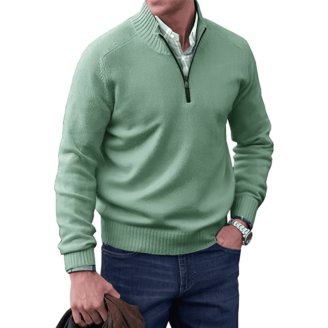 Björk | Hochwertiger Zip-Kragen-Pullover für Herren