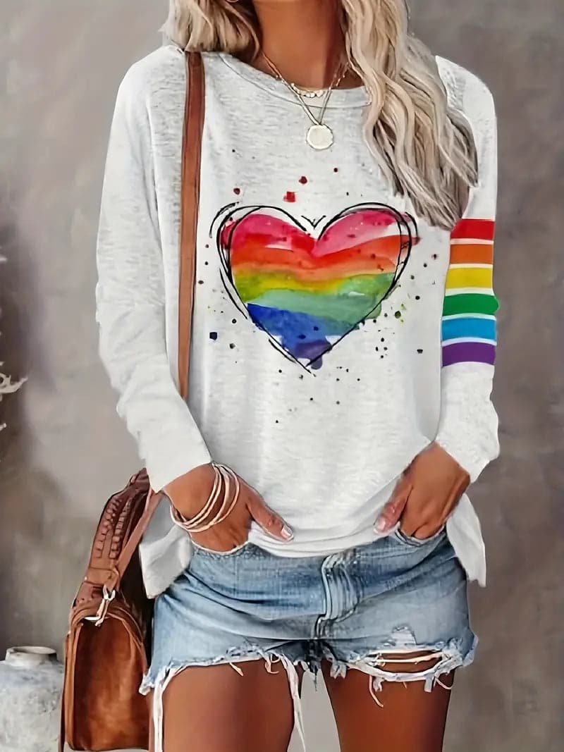 Beate | Trendiges Regenbogen-Shirt für Damen