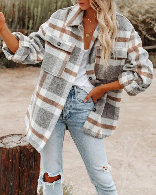 Afra | Rustikale Karierte Overshirt für Damen
