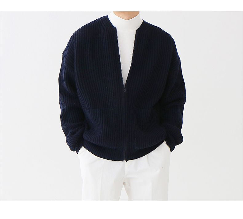 Crisostomus | Lässige Zip-Up Strickjacke für Herren
