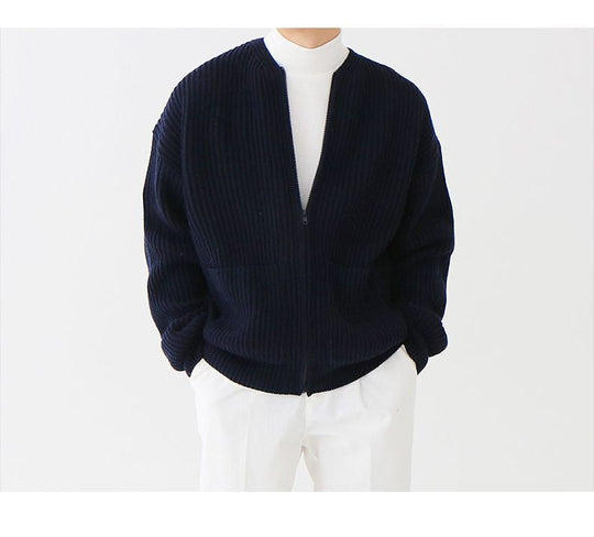 Crisostomus | Lässige Zip-Up Strickjacke für Herren