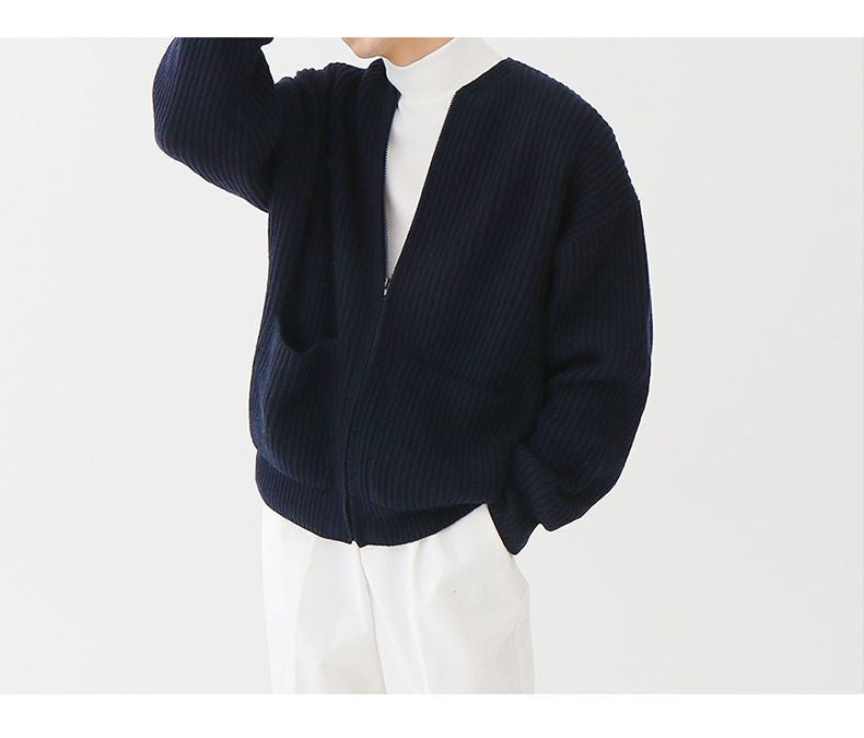 Crisostomus | Lässige Zip-Up Strickjacke für Herren