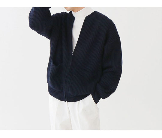 Crisostomus | Lässige Zip-Up Strickjacke für Herren