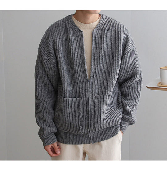 Crisostomus | Lässige Zip-Up Strickjacke für Herren