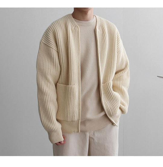 Crisostomus | Lässige Zip-Up Strickjacke für Herren