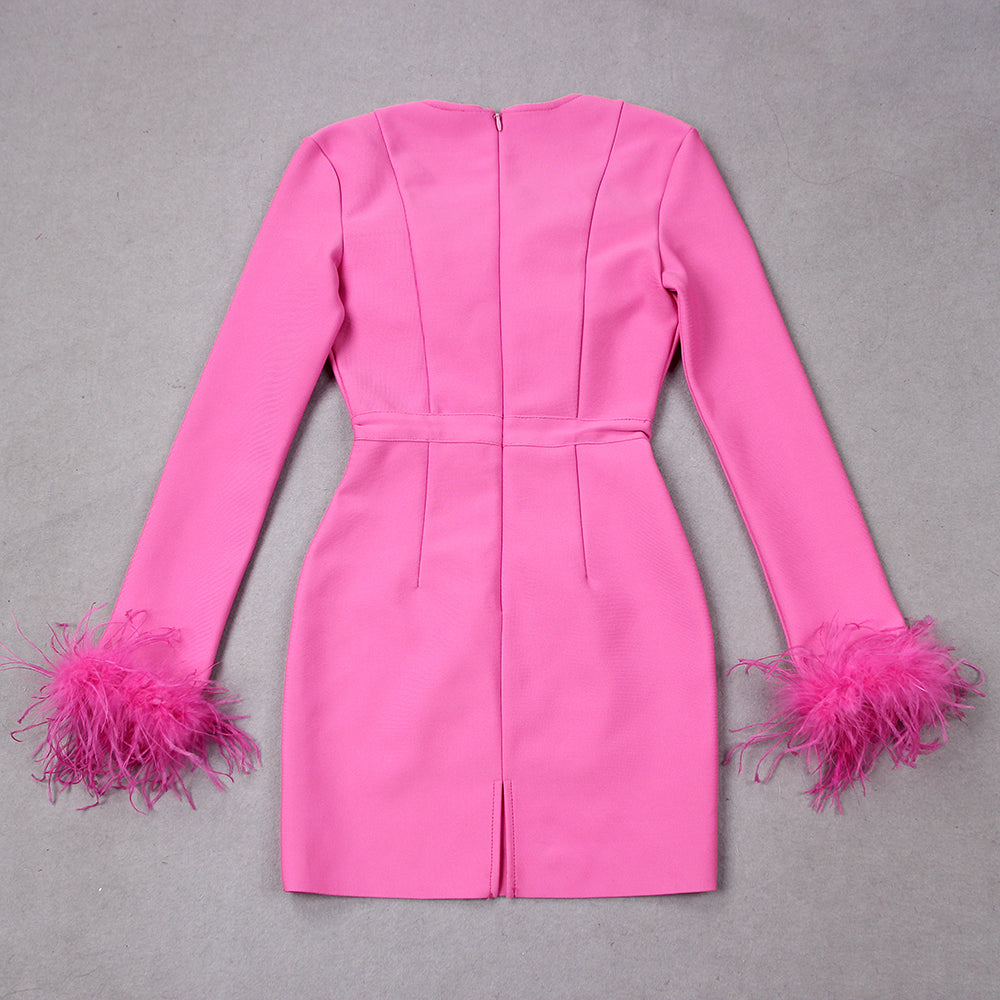 Coralie | Minikleid mit Federn für Damen