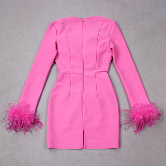 Coralie | Minikleid mit Federn für Damen