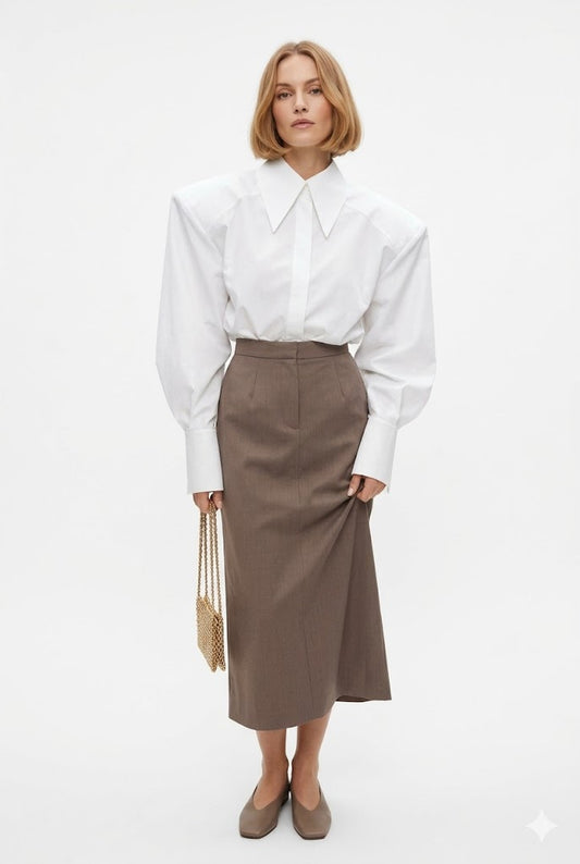 Blouse Women - Puff Sleeve Office Chic Breathable