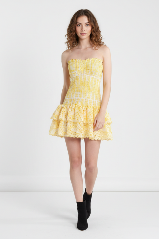 Dress Women - Mini Ruched Bandeau Dress