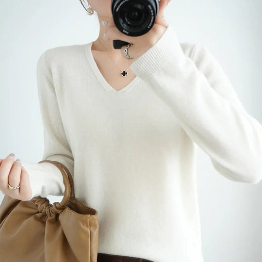 Brita | Eleganter V-Ausschnitt Pullover für Damen