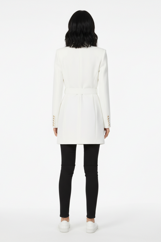 Dress Women - Mini Blazer Business Dress with Button Front