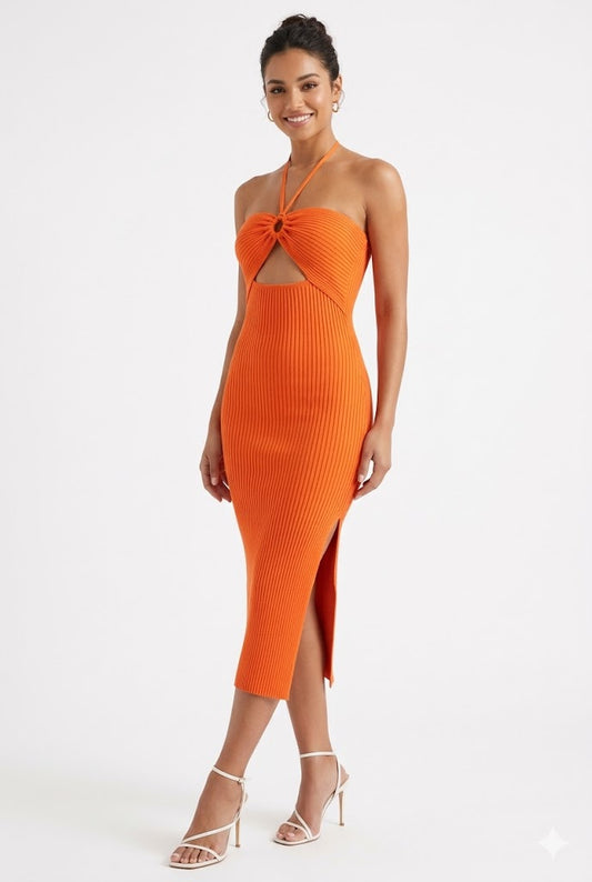 Dress Women - Knit Bodycon Split Dress