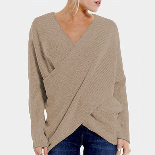 Bettina | Trendiger Pullover mit Kreuzdetail für Damen